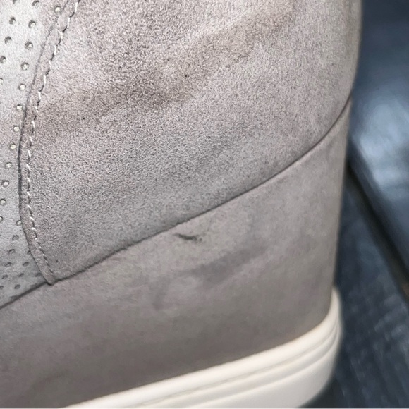 Linea Paolo Felicia Gray Perforated Suede Wedge Sneaker Booties - Picture 6 of 10